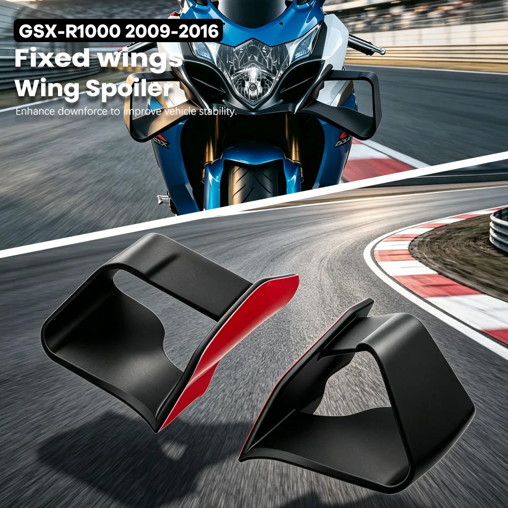 Motorcycle Front Spoiler Lower Lip Wing Side Fairing Fixed GP Wings Accessories For SUZUKI GSX-R1000 GSX R1000 2009-2016