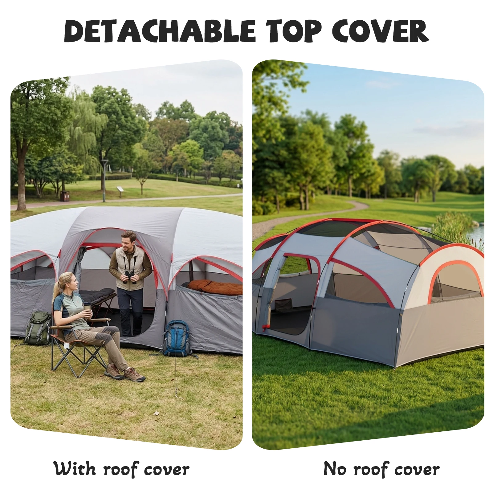 8 Person Camping Tent Mesh Ventilation Beach Shelter Spring Festival Tropical Getaways Family Picnics Outdoor Adventure