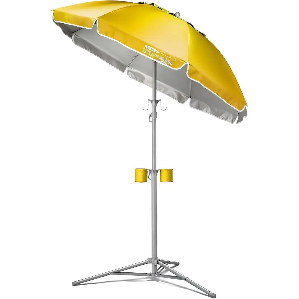 

Lightweight, Adjustable Outdoor & Beach Sun Shade Umbrella with Tripod Base - Yellow