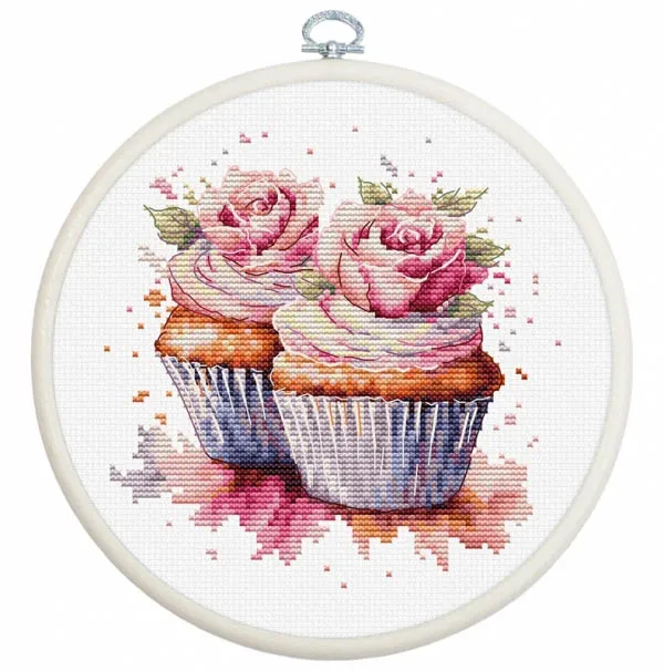 DIY needle work -Luca-S BC215 paper cup cake 25-25 Cross Stitch Set Counted Cross Stitch Kit  28ct 14ct 32ct Metallic aida