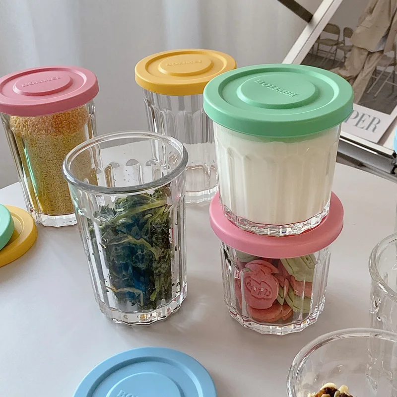 Color Cover Glass Sealed Tank Storage Box Snack Storage Tank Tea Pot Dried Fruit Coffee Bean Jar Fridge Organizer Containers