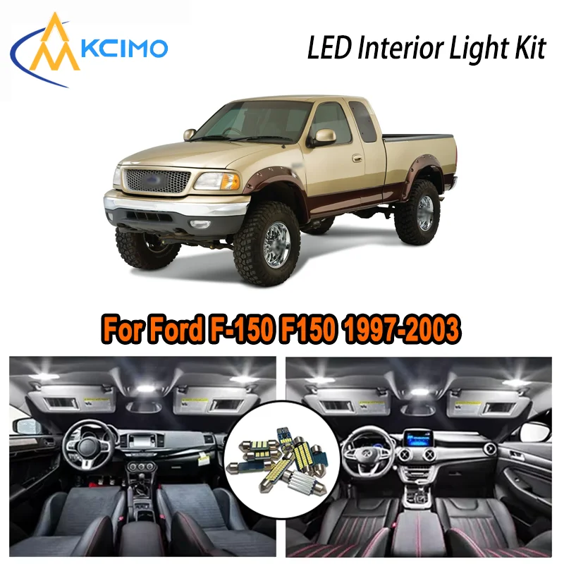 

For Ford F-150 F150 1997-2003 1998 1999 2000 2001 2002 2003 LED Interior Dome Map Trunk Light Kit Car Led Lamps Canbus No Error