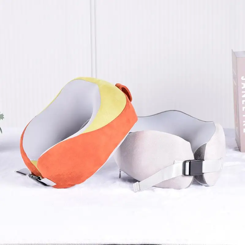 Memory Foam U-Shaped Neck Pillow for Driving Traveling Office Nap Ice Sensation Removable Cover Soft Hard Dual Purpose Pillow