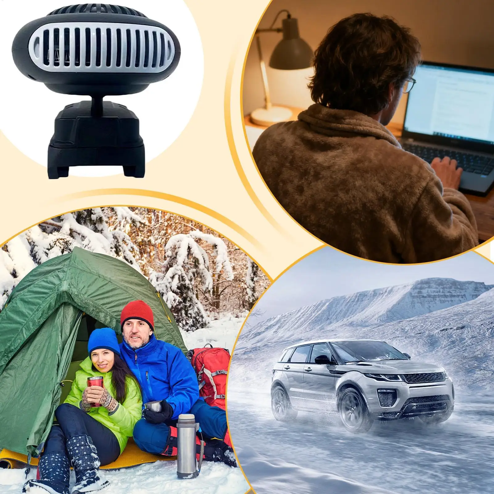 

Car Heaters For Vehicle 360 Degree Adjustable Electric Warmer Portable Windshield Defroster For Winter Driving Indoor Outdoor