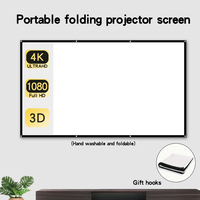 Simple wall mounted projection soft screen foldable outdoor camping entertainment movie screen high-definition washable 16:9