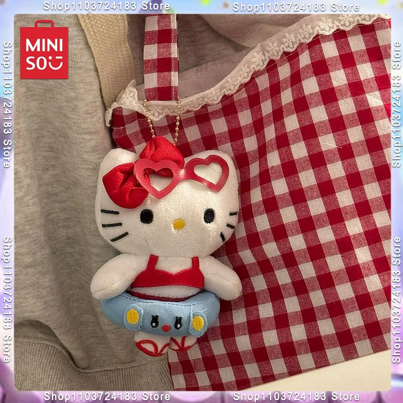 Miniso Sanrio Boneca Bonito Gato Dos Desenhos Animados, Círculo De Natação, Biquíni De Alta Beleza, Decoração Pingente De Mochila, Presente De Mini Boneca