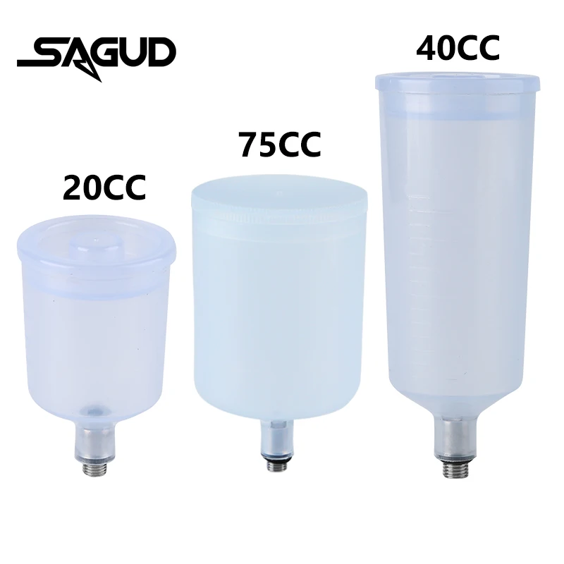 SAGUD 20/40/75cc Airbrush Cup Three -Type Spray Gun Pot Container Suitable SD-131 Airbrushes For Makeup Beauty Cake Decoration