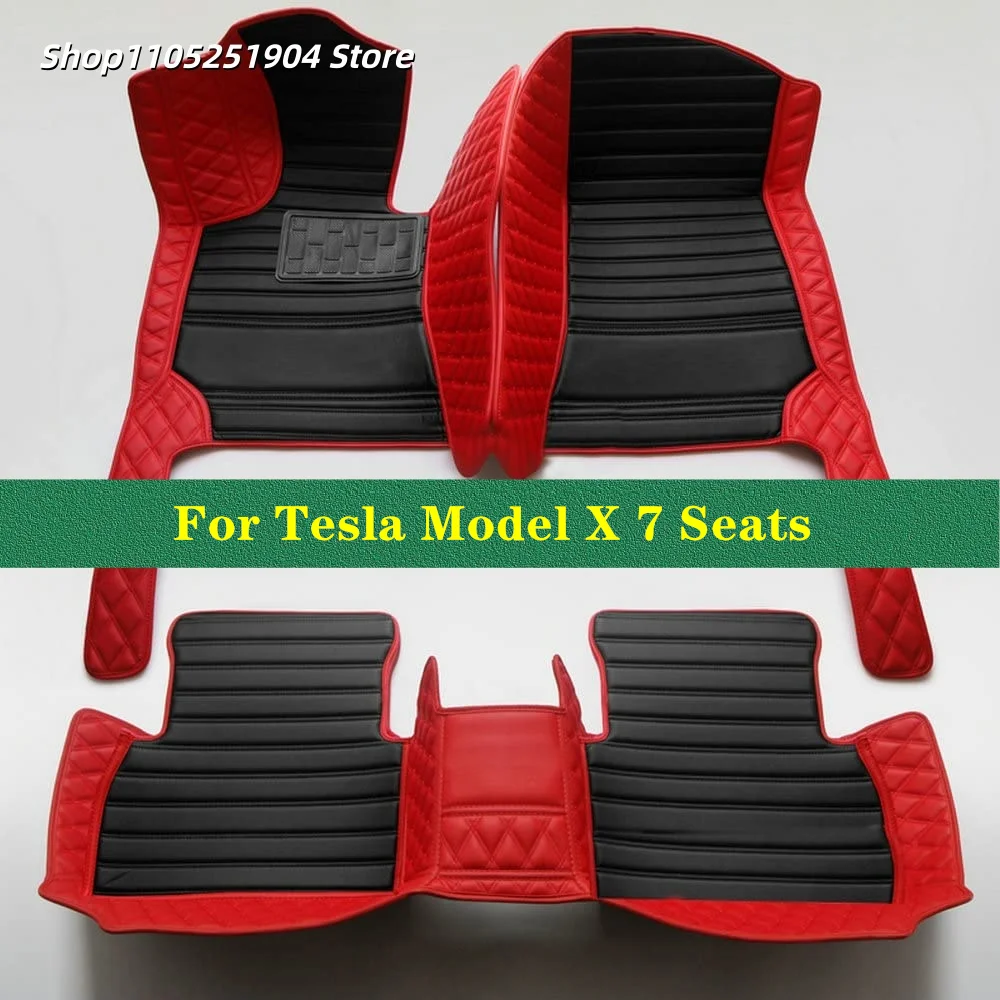 

Автомобильные коврики на заказ для Tesla Model X 7 мест 2015-2021 годов выпуска, аксессуары для интерьера автомобиля