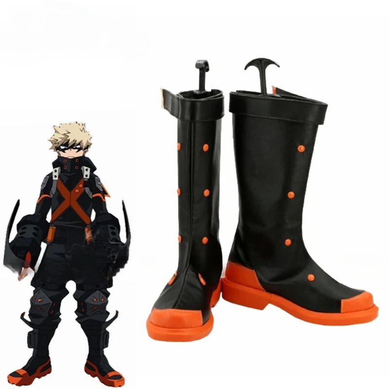 Disfraz de My Hero Academia, Cosplay de Anime, Misión de héroes del mundo, Katsuki, Bakugou, Boku No Hero, zapatos de peluca Bakugou, Carnaval de Halloween