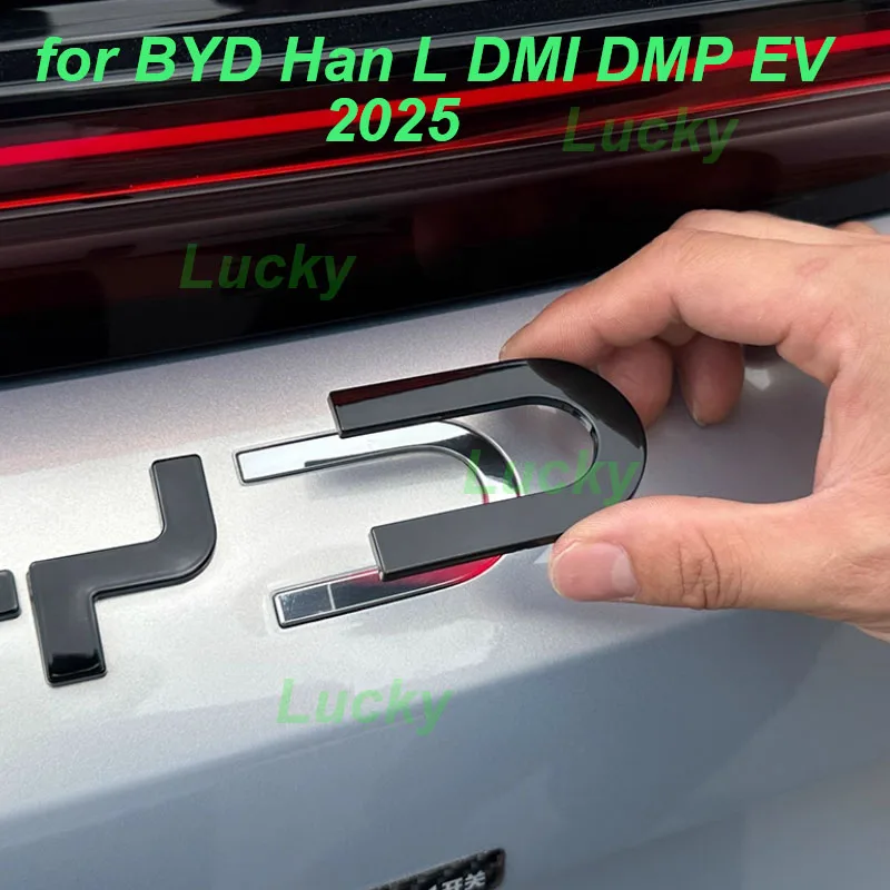 

Наклейки с декоративным логотипом заднего багажника автомобиля для BYD Han L DMI DMP EV 2025, эмблемы из АБС-пластика задней двери, декоративная отделка, внешние аксессуары