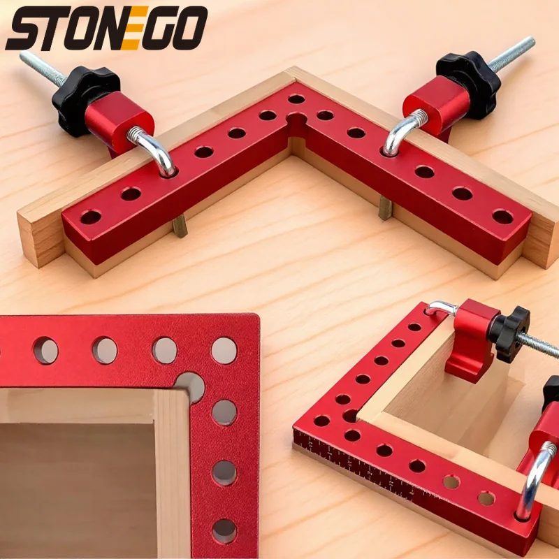 

6PCS Aluminum Alloy Woodworking Clamps 90 Degree Right Angle Fixing Clamps High Strength DIY Wood Splicing Tool Set for Home Use