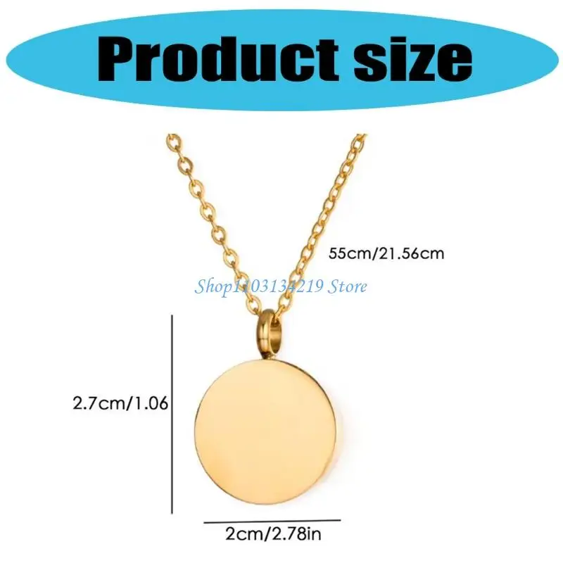 N5KC أزياء أليف رماد حاملي تذكارات مستديرة قلادة قلادة الفولاذ المقاوم للصدأ المجوهرات #6