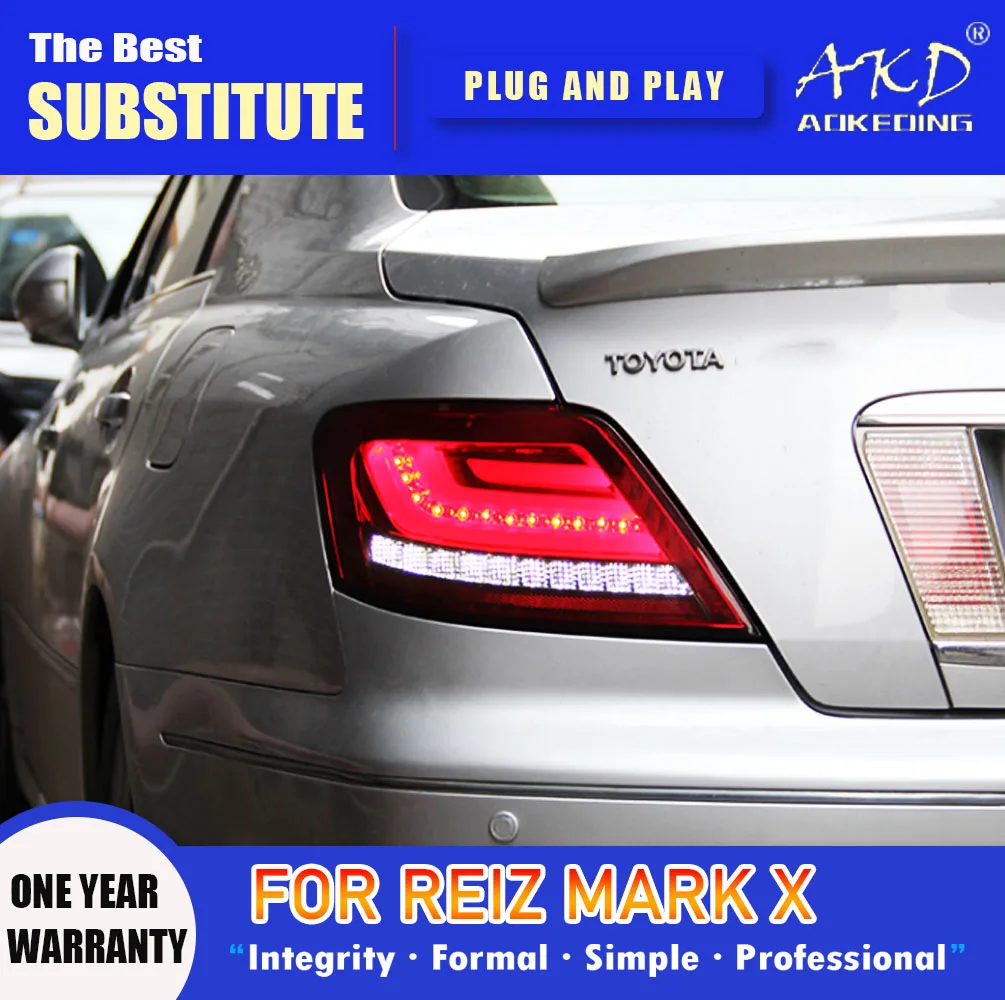 AKD Tail Lamp for Toyota Mark X LED Tail Light 2005-2009 Reiz  Rear Fog Brake Turn Signal Automotive Accessories