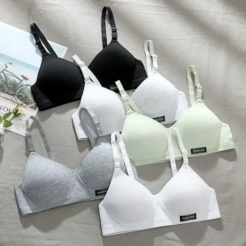 

Cotton Underwear Women AB Cup Bra Wireless Gathered Comfort V Brassiere Push Up Lingerie Bralette for Women Seamleass Bras