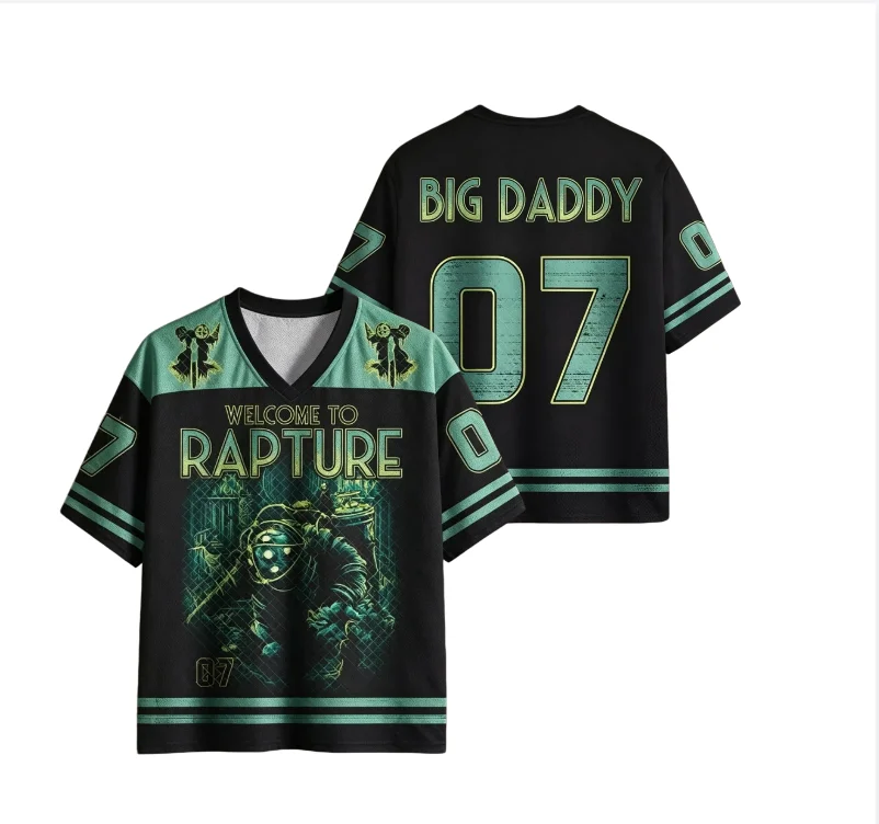 Summer new V-neck T-shirt fashion trend Halloween style unisex black green 3D printed zombie pattern