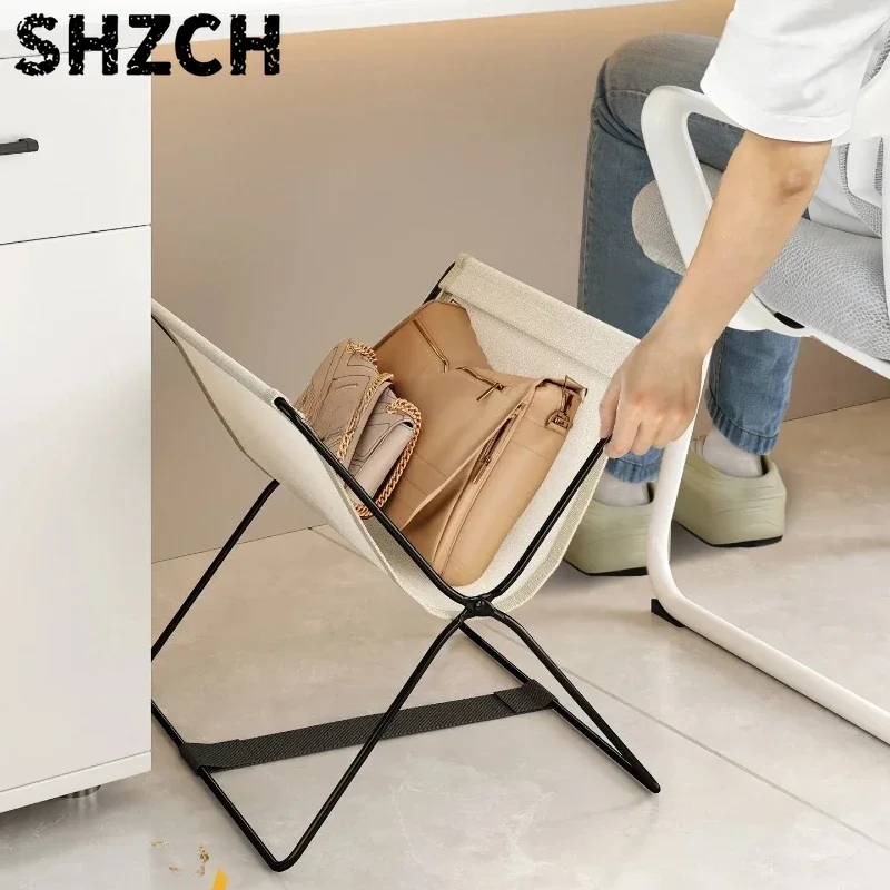 Nordic Minimalist Open Design Bags Storage Racks Foldable Clutter Organizer with Sturdy Metal Frame Home Decor Bags Holder Gifts