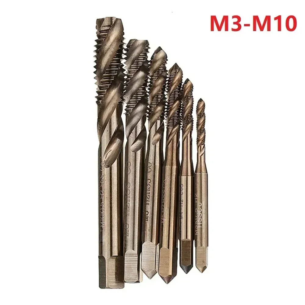 M3-M10 Cobalt M35 Machine Sprial Flutes Taps Metric Screw Tap Hand Ferramentas Manuais Herramientas Tap And Die Set Drilling