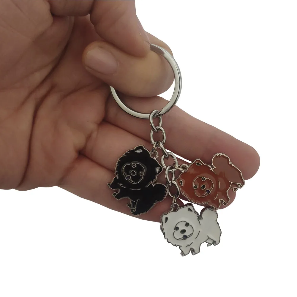 Pomeranian Dog Keychain Chow chow Dachshund Key Ring Girl Individual Casual Gift