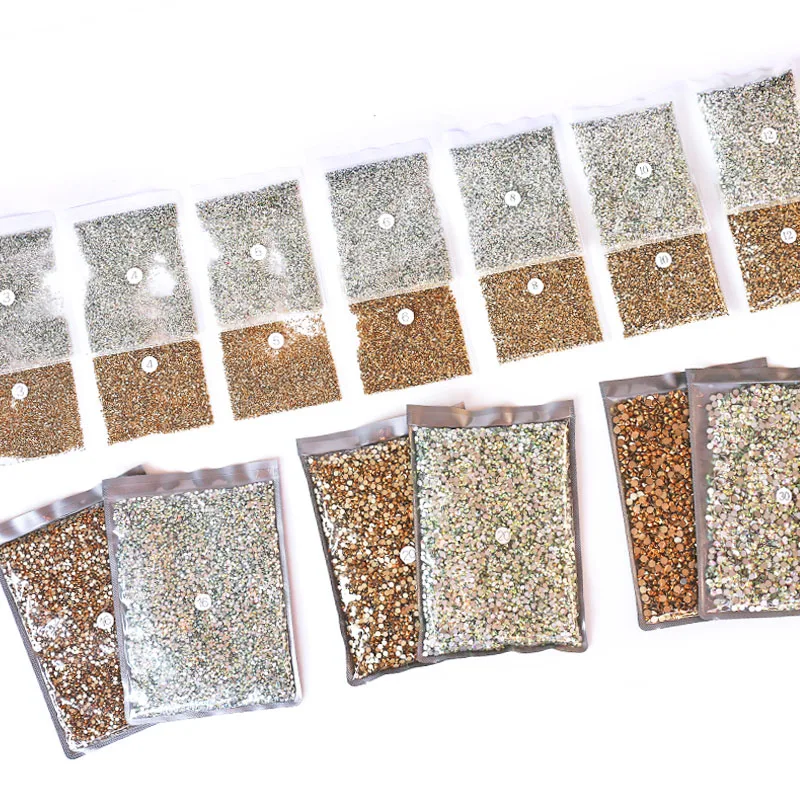 Wholesale Novel Color Coatings SS3-SS30 Non Hot Fix Rhinestone In Bulk Big Package FlatBack Crystal Strass Glitter Stone Garment