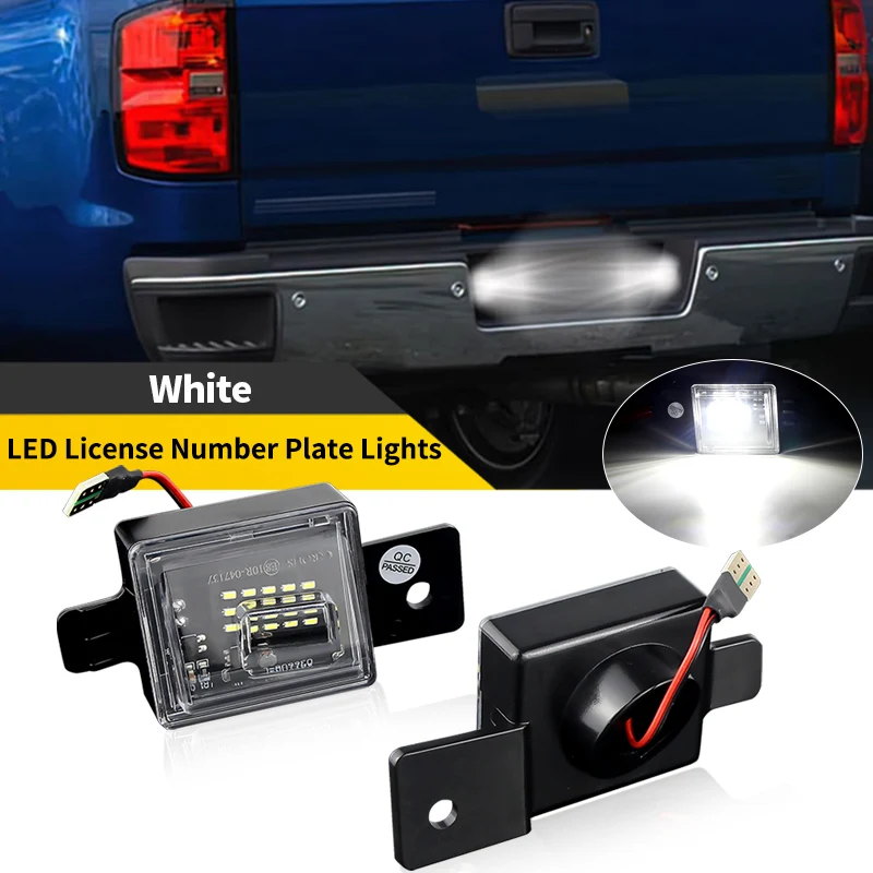 

2 шт. для Silverado GMC Sierra 1500 LD 2500HD/500HD светодиодная лампа освещения номерного знака Canbus без ошибок белый 6000K OEM # GM 2875100