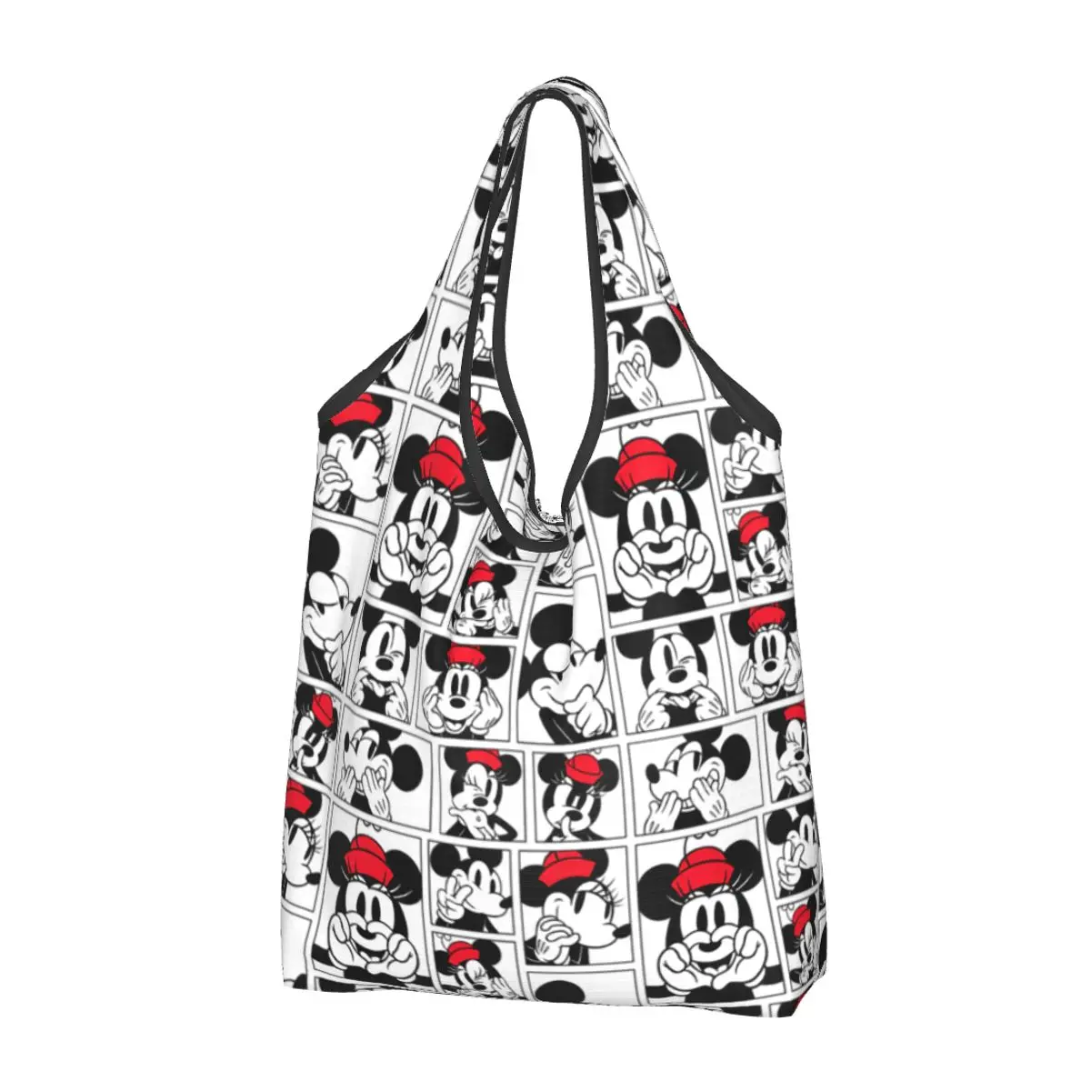

Reusable Mickey Mouse Square Design Shopping Bag for Groceries Foldable Grocery Bags Washable Large Tote Bags