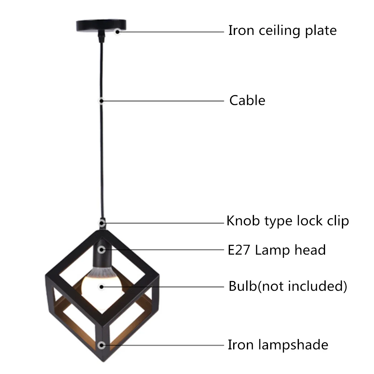 INDA-Lampe Suspendue Vintage Industrielle, Luminaire Décoratif d'Nik, Idéal pour un Salon, une Cuisine ou un Bar