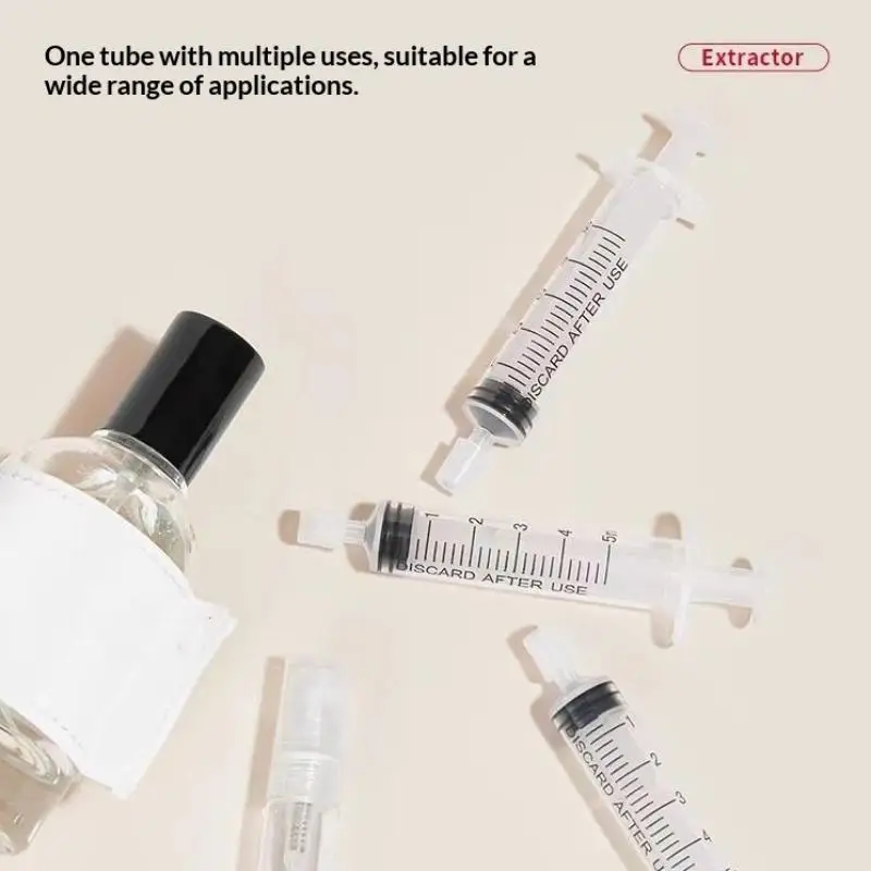 3 Stück tragbare Sprühflaschen-Transferpumpe 1ml 2,5ml 5ml 10ml 20ml Parfüm-Nachfüllwerkzeug Druckfeder-Tropfer Langlebiger PP-Kosmetikflüssigkeitsspender – Detail 6