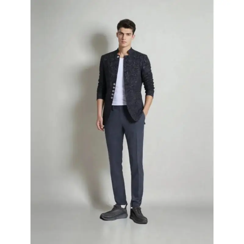 

Casual Slim Fit Checkered Suit 2025 Jacket Korean Style Wool Thickened Jacket Large Size Single Breasted