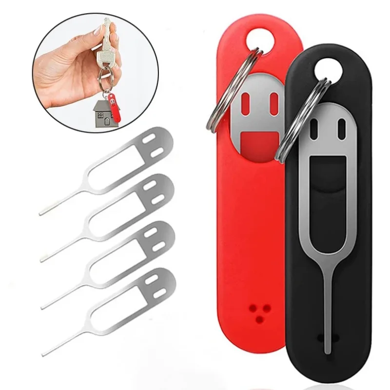 Universal Sim Card Remover Sim Card Tray Opening Tool Eject Pins Needle Opener Ejector with Silicone Protective Sleeve