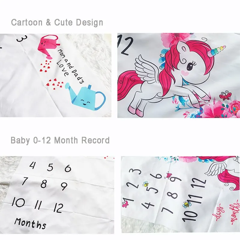 Baby Milestone Photo Props Background Blankets Newborn Photography Props Cloth Calendar Boy Girl Photo Accessories