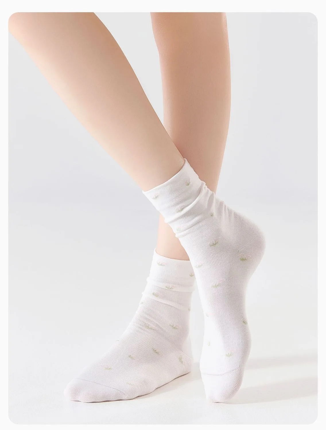 Neue Damen-Socken-Sets aus 100 % Baumwolle für Frühling, Herbst und Winter, mit Blumenmuster, mittellang, niedliche kurze Socken für Damen – Detail 16