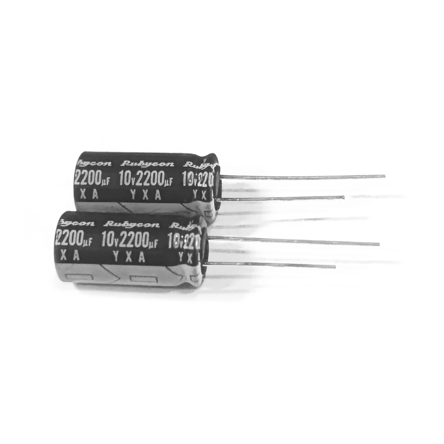 100pcs 10V2200UF YXA 10X20mm Original New RUBYCON Aluminum Electrolytic Capacitors Long Life Low Impedance