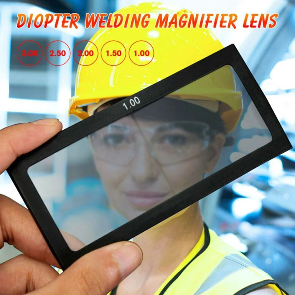 Practical Durable Heat Resistance Lens Magnifier Welding 2Pcs 50*40*3mm Diopter 0.75-3 Eye Protection Glass Helmet