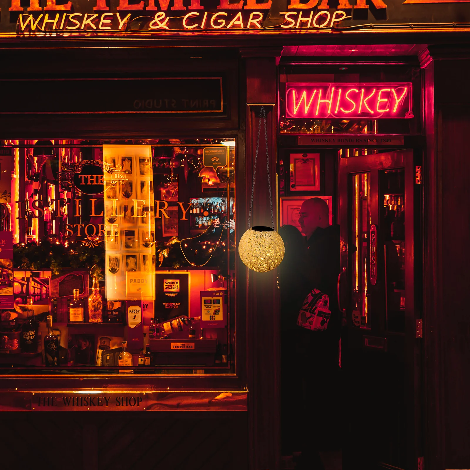 

1pc Solar Rattan Ball Light Outdoor Garden Decoration Warm Yellow Glow Hanging Lamp Holiday Courtyard Festival