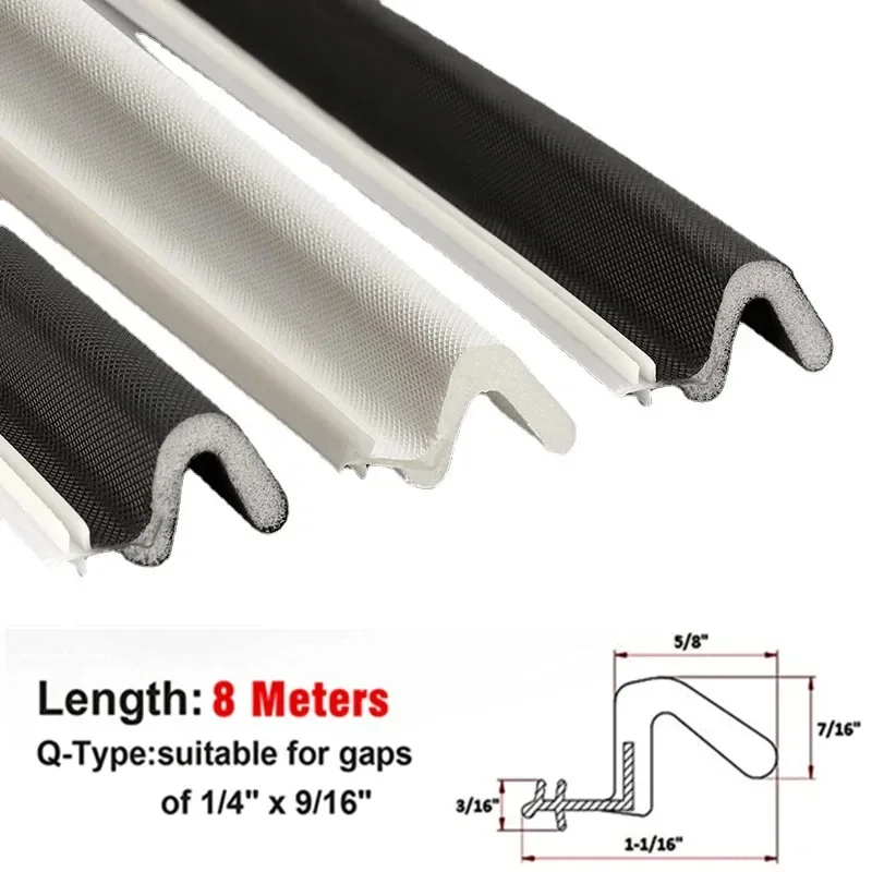 

New 8 Meters Kerf Weather Stripping Seal Strip for Doors/Windows Frame Foam Card Slot Installation Sealing Gap 5 to 16mm