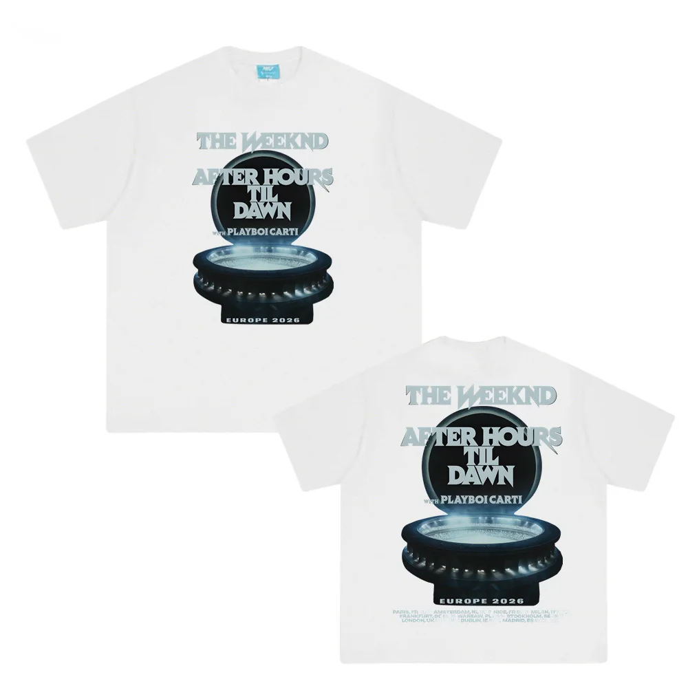 المغني الكندي بعد ساعات الفجر أوروبا تي شيرت عالي الجودة عطلة نهاية الأسبوع بلايز مستديرة الرقبة للجنسين الصيف 100% القطن الإناث/الذكور الملابس #2