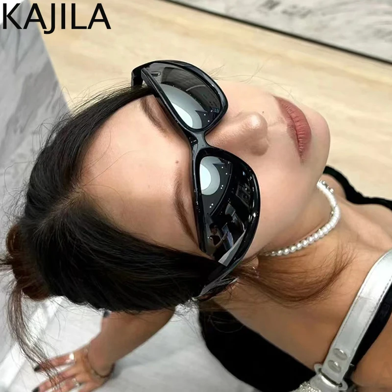 Y2K Punk Sports Cat Eye Sunglasses Women Men 2025 Luxury Brand Rectangle Sun Glasses For Ladies Goggle Shield Wrap Eyewear Shade