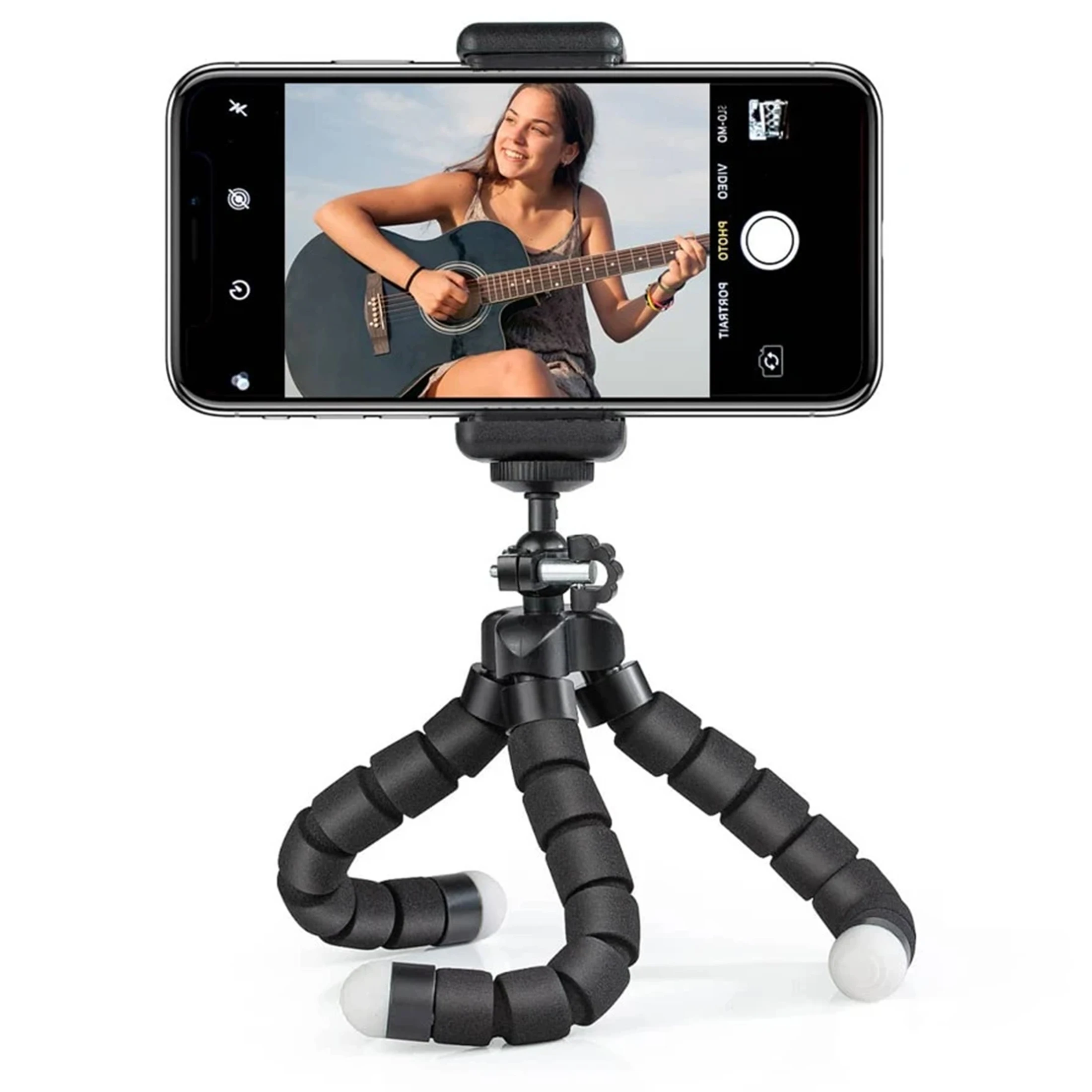 Supporto per telefono da tavolo con treppiede, telefoni cellulari compatibili con treppiede flessibile, piccolo treppiede portatile con clip per smartphone per videoregistratore
