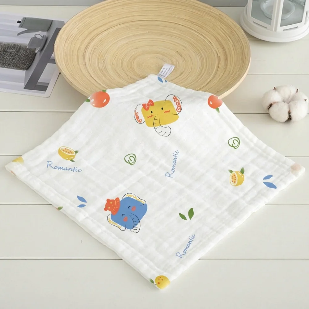 Baby Skin Friendly Cotton Gauze Washcloth Newborn Soft Face Towel Infant Feeding Bib Wipe Breathable Absorbent Bath Towel