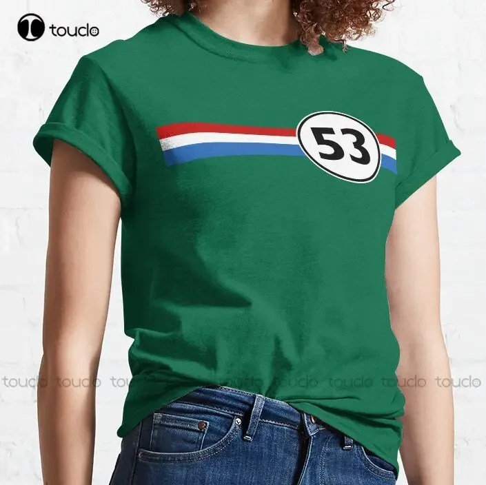 Herbie 53  The Love Bug, Racing Car Classic T-Shirt Bike Shirts For Men Printed Tee Custom Gift Xs-5Xl Streetwear