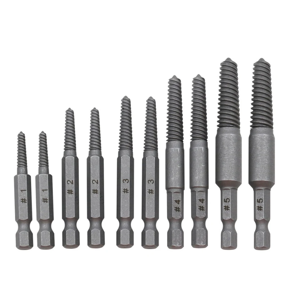 

10PC/Set Hex Screw Extractors 1/4 Inch Broken Damaged Screw Extractor Broken Bolt Remover Drill Bit Set Metal Power Tool