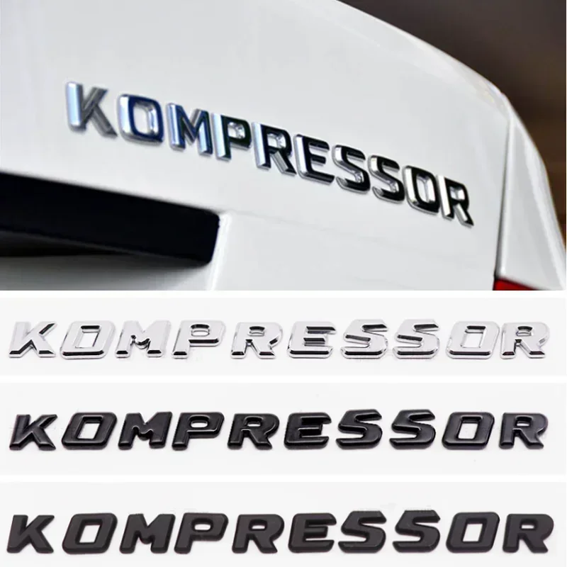 

3D ABS Kompressor Letters Car Rear Trunk Fender Emblem Badge Car Sticker Decals For Mercedes C230 C200 C180 SLK CLK 200k SL CLS