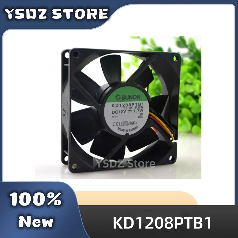 KD1208PTB1 3-wire DC12V 1.7W 80*80*25MM For SUNON New Original Cooling fan Fast Shipping