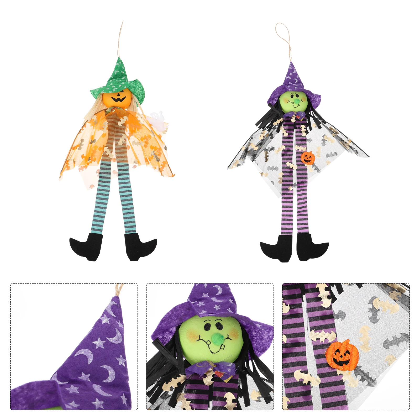 

2Pcs Hanging Ghost Decorations Halloween Party Ornaments Realistic Spooky Theme Pendant for Wall Window Doorway Festive