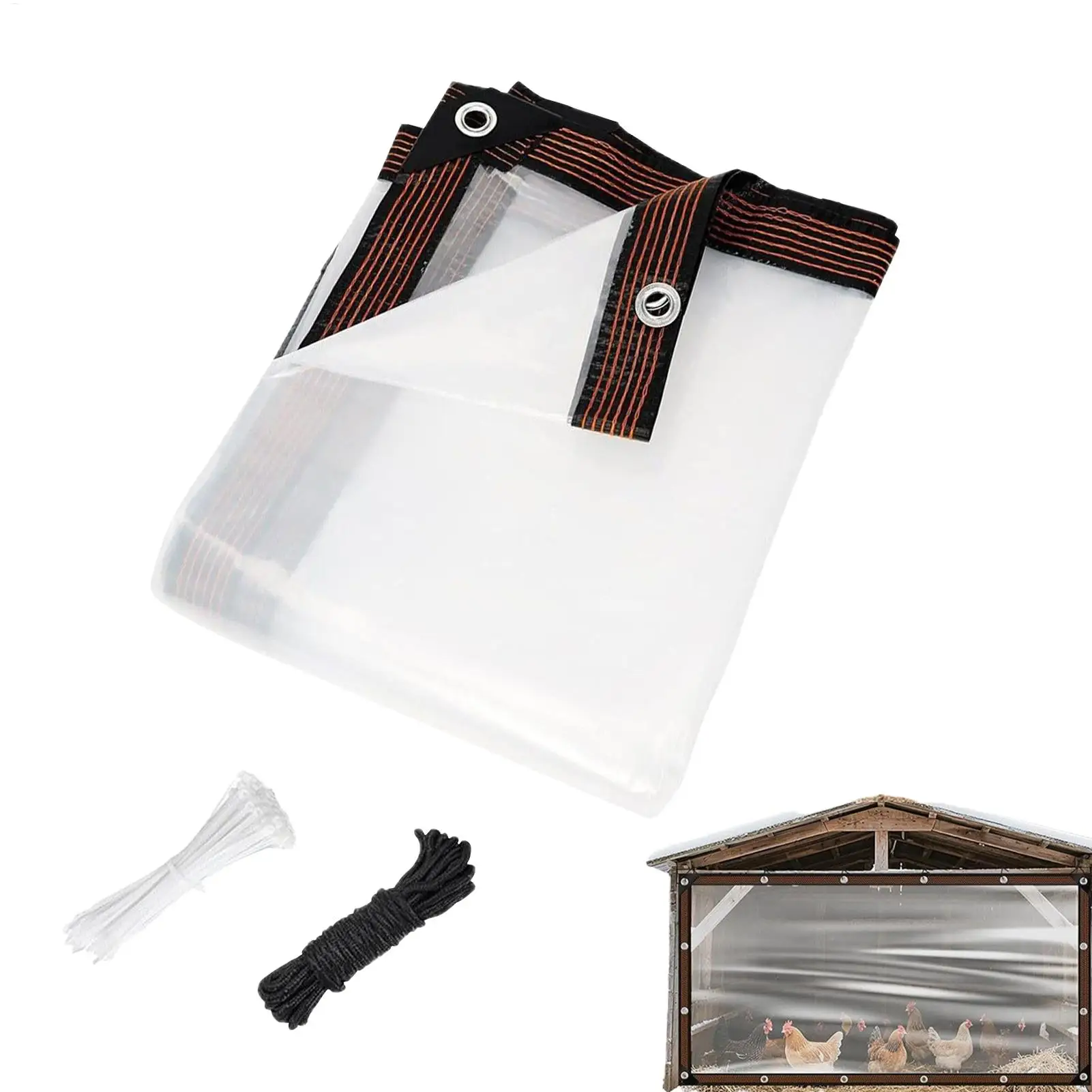 Klare, wasserdichte Plane, robuste, verstärkte Polyethylen-Abdeckung, transparenter Outdoor-Schutz für Gewächshaus-Terrassendach
