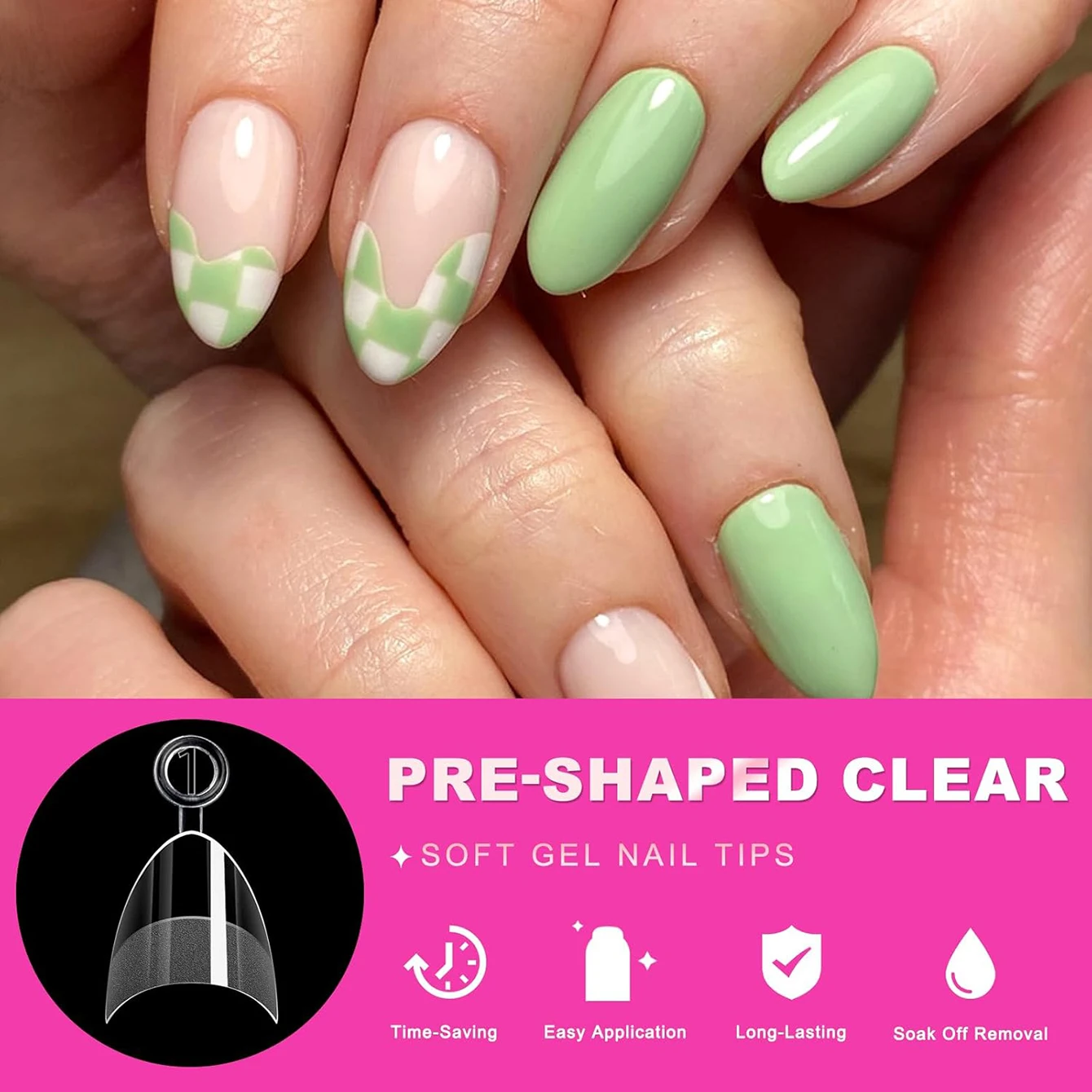 240 Stück halbe Abdeckung Mandel vorgefüllte Nagelspitzen halb matt XS Press on Fake Nail Extension für kleine kleine Nagelbett 12 Größen in Box