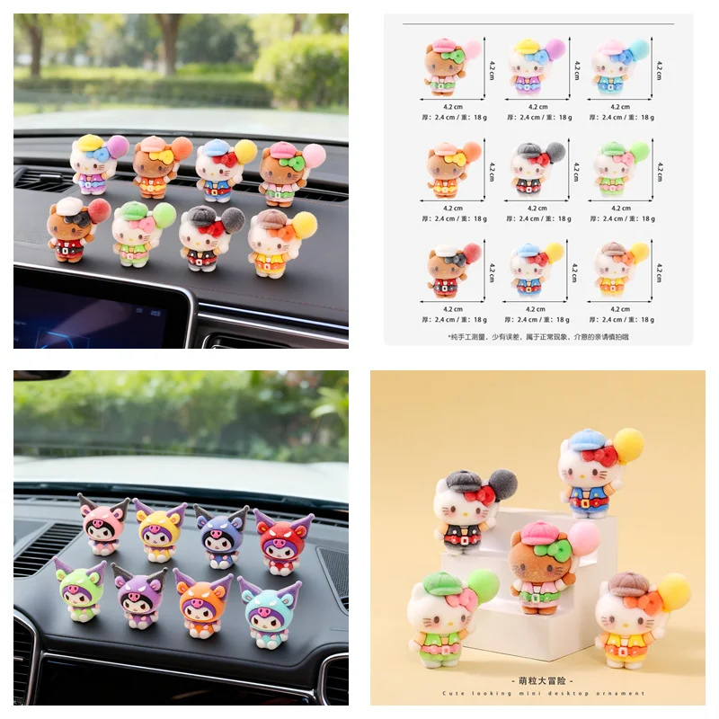 

9ocs Flocking Kitty Mini Doll Kitty Doll Car Office Desktop Decoration Crafts Accessories Diy Small Gifts