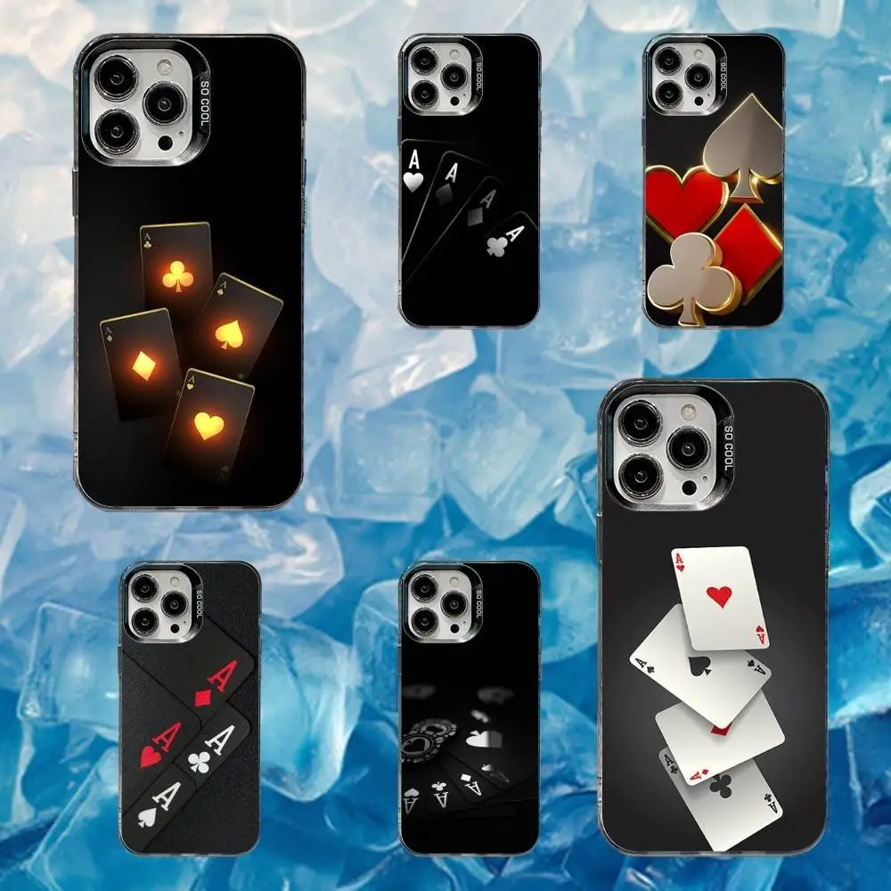 

Poker Playing Card Phone Case For iPhone 16,15,14,13,12,11,Mini,Pro,SE,MAX White Matte Shockproof Cover