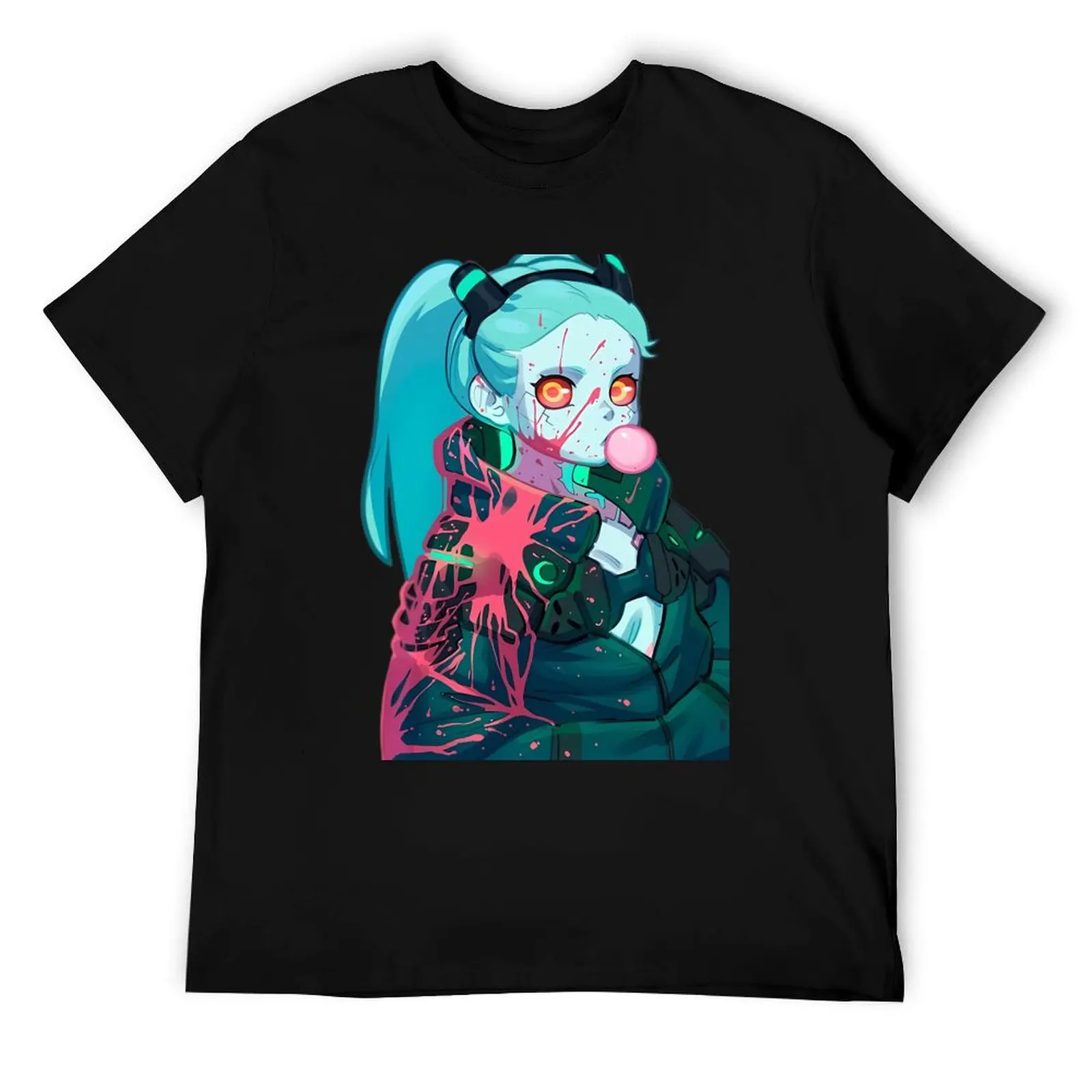 

Киберпанк Edgerunners-футболка Bloody Rebecca, футболки для мужчин, хлопковая мужская футболка с рисунком, персонализированная футболка