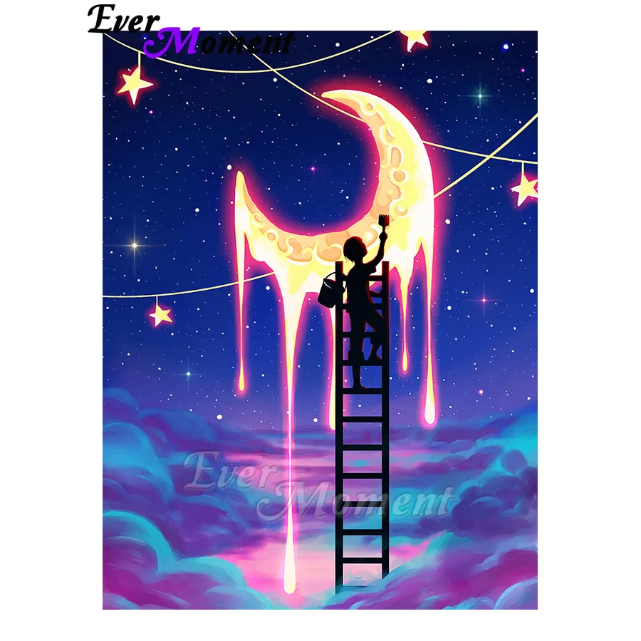 

Ever Moment Diamond Painting Art Kit Craft Painting the Moon Good Night Wall Decor for Bedroom ASF2990